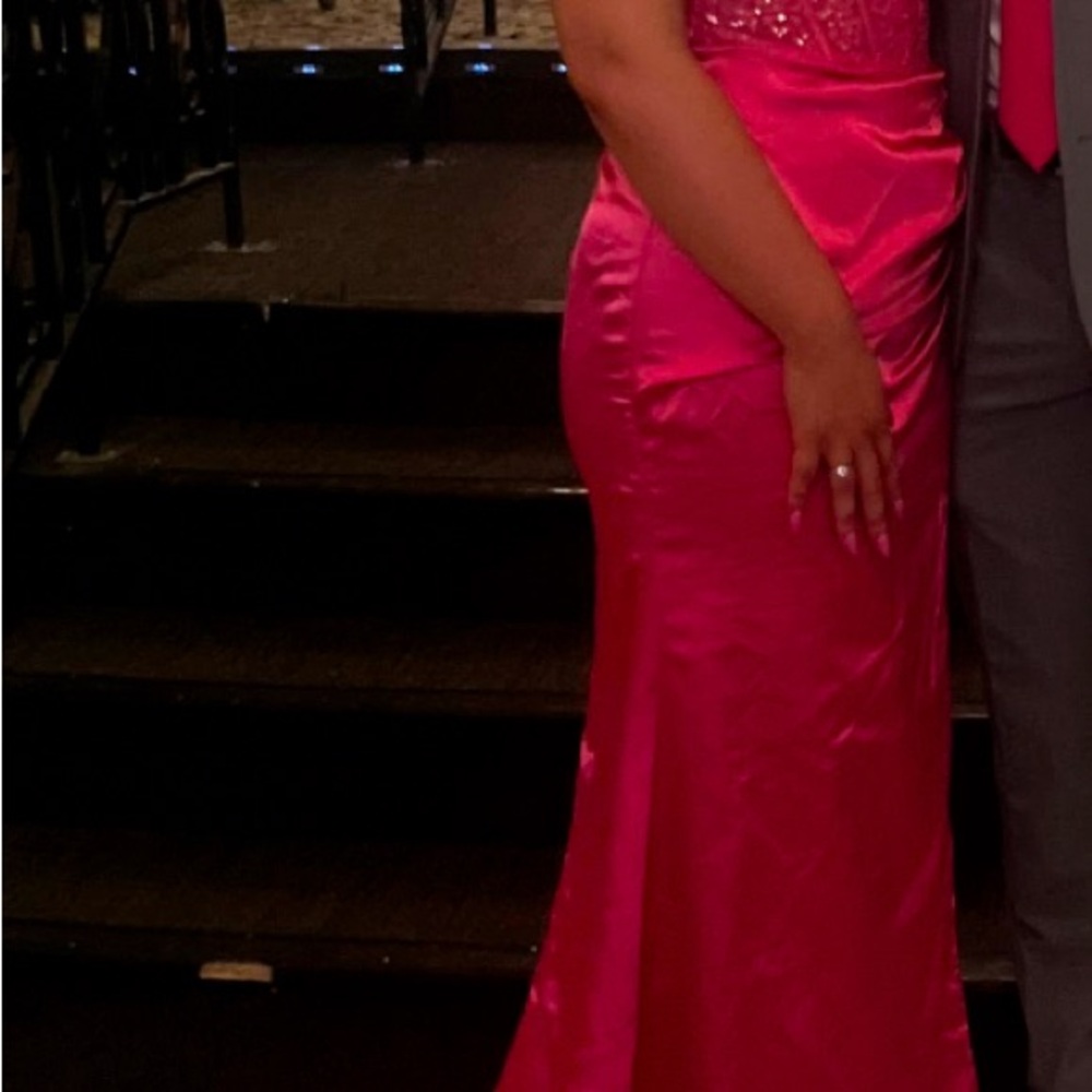 Elegant Pink Satin Dress